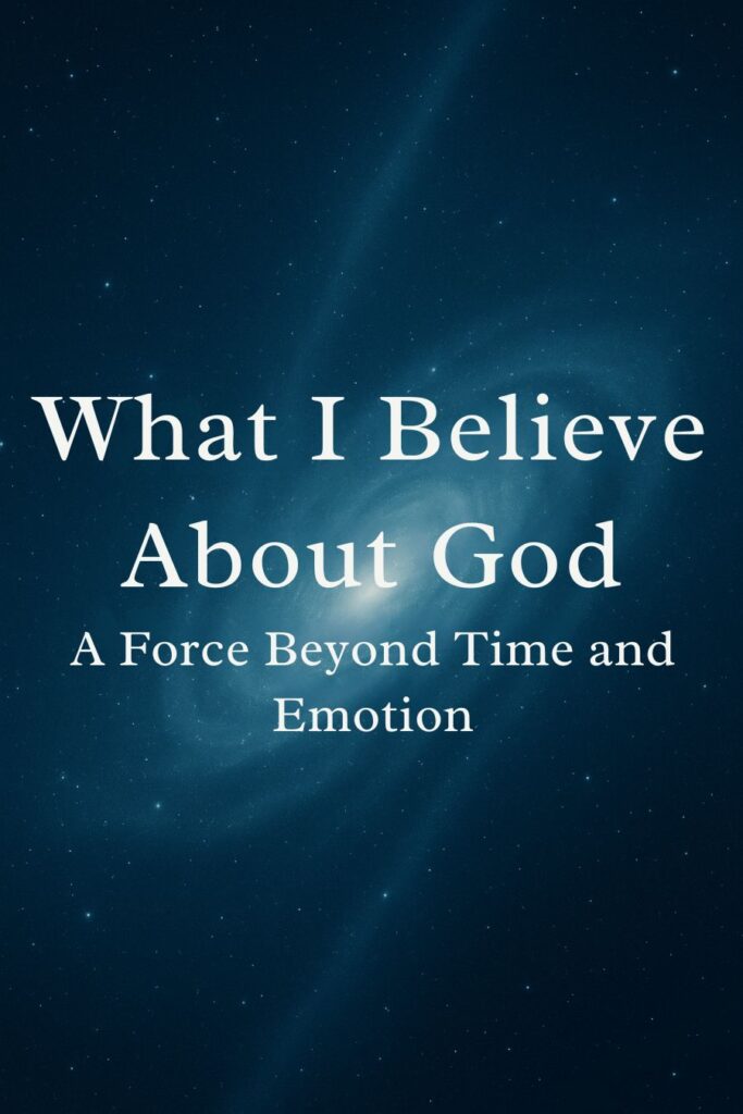 "Cosmic space background with glowing light and stars – visual concept for what I believe about God"
